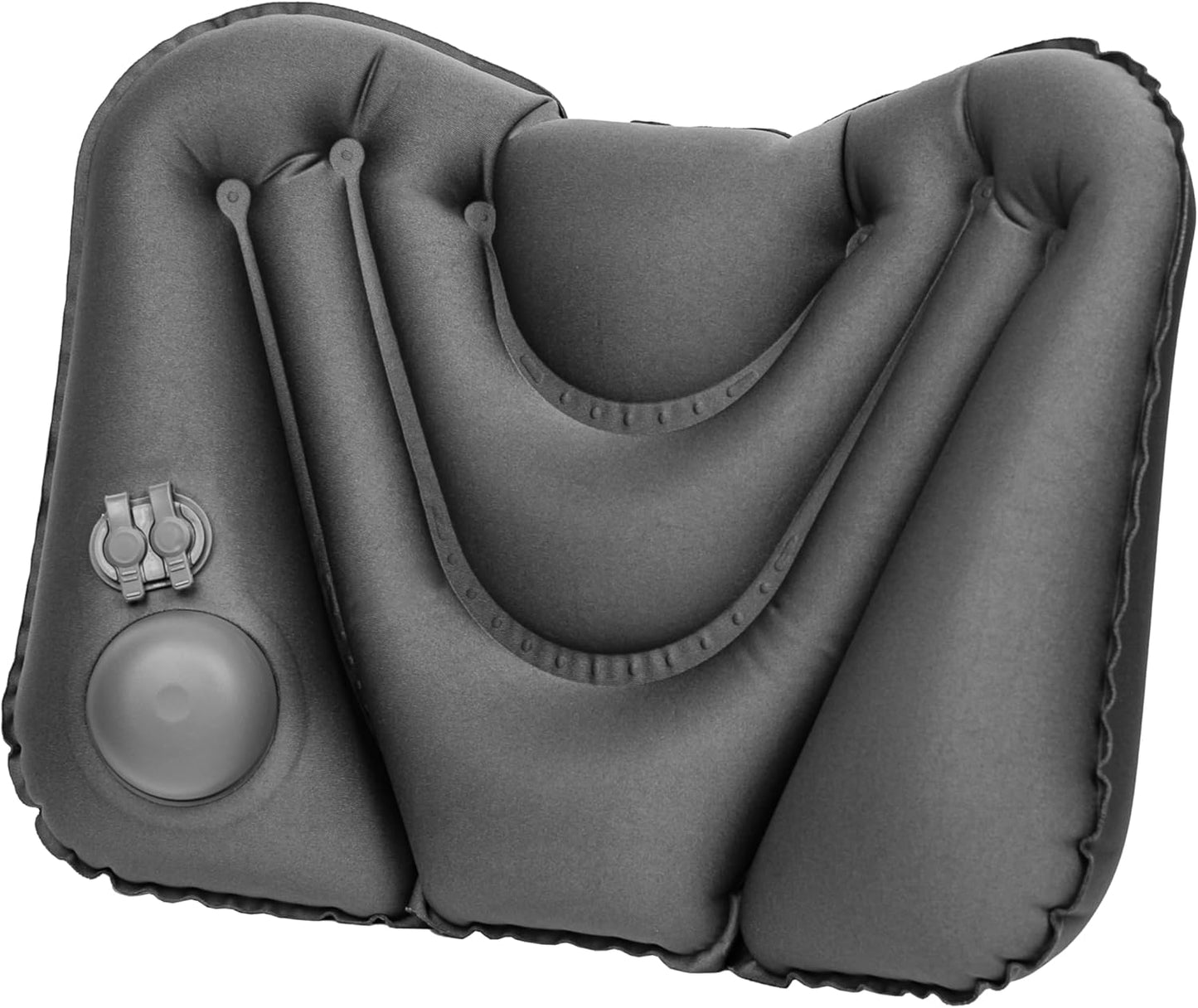 ポケット腰クッション 【腰がふわっ!】 クッション 腰枕 飛行機 夜行バス 旅行 便利グッズ 背もたれ ダークグレー 旅寝工房